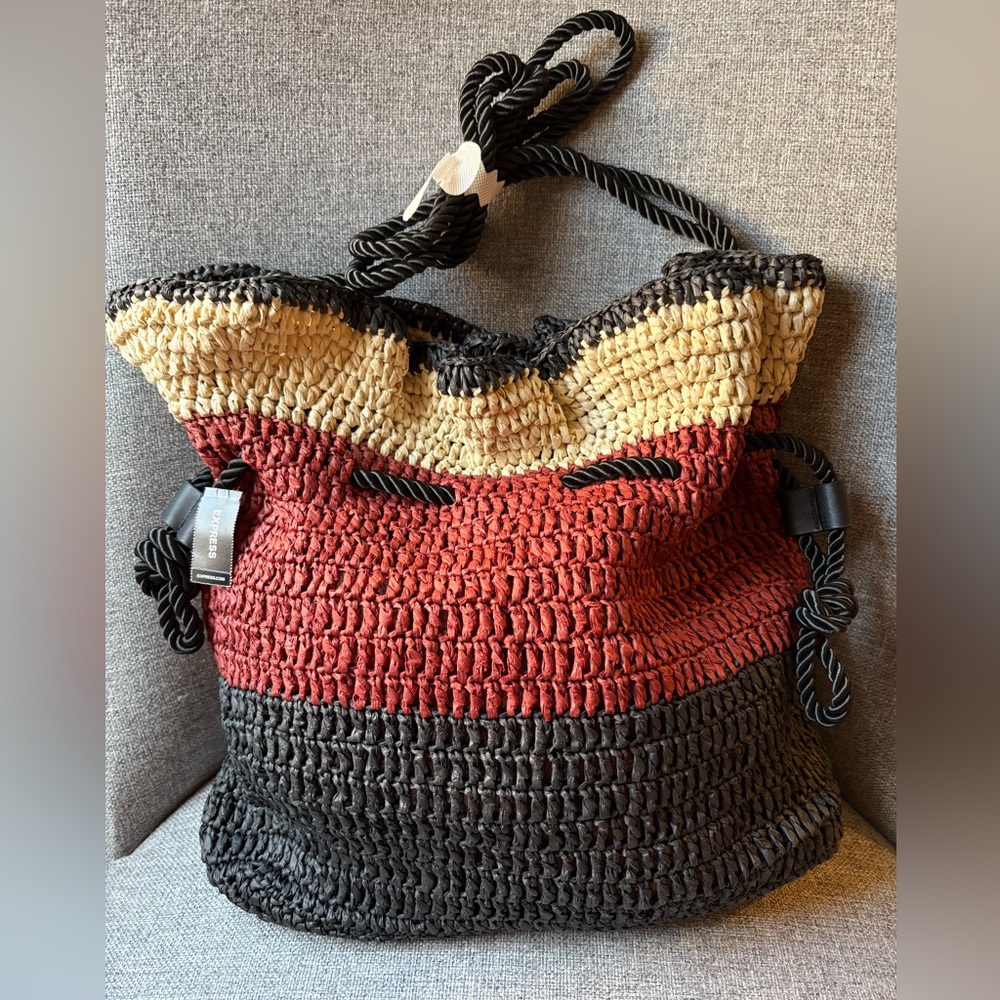NWT Express Tri-Color Woven Bag